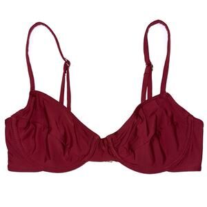 Riot Swim Jax Merlot Red Bikini Top Size XS